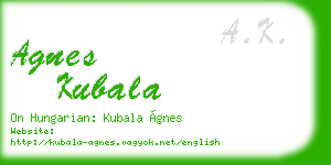 agnes kubala business card